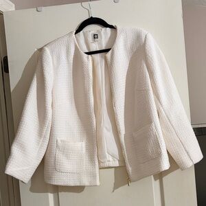 Anne Klein, Ladies Ivory Off White, Lined, Textured Open-Front Blazer. Large NEW
